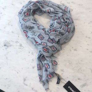 Karl Lagerfeld Paris Postage Stamp Scarf NWT